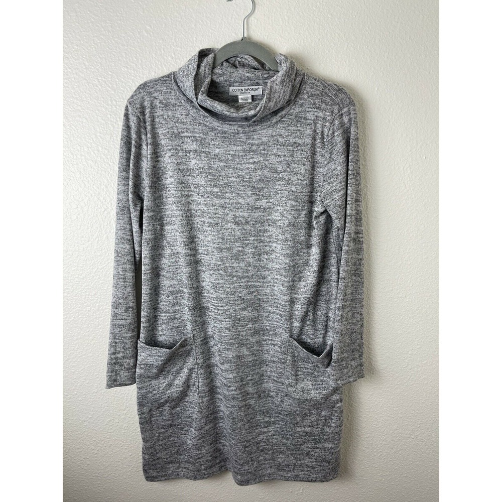 Cotton Emporium Women's Turtleneck Sweater Dress‎ Gray Small NWOT
